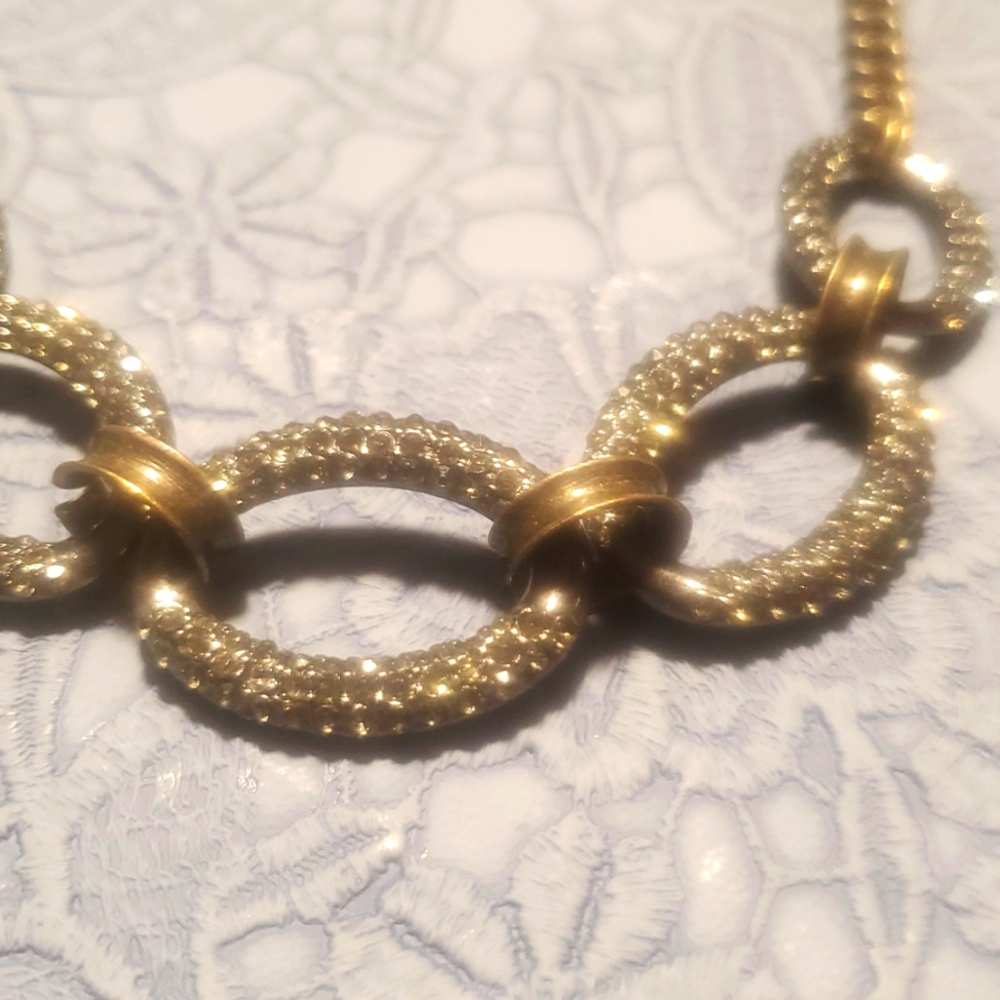 Loft Rhinestone Chain Link Necklace - image 4